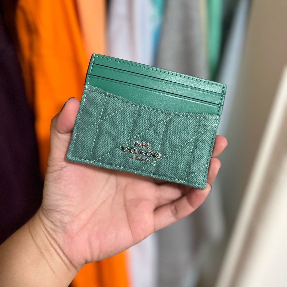 COACH Slim ID Card Case Denim - Picture 6 of 10